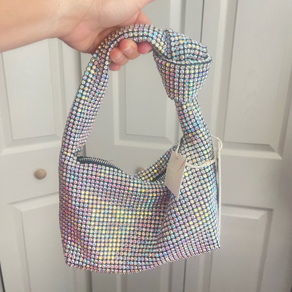 NWT Madison West Los Angeles Bring on the Bling rhinestones handBag